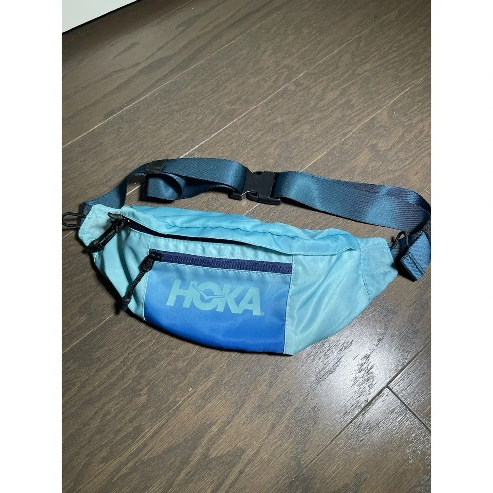 HOKA Fanny Waist Pack‎ - Neon Teal / Blue - Adjustable - Zip Pockets EUC